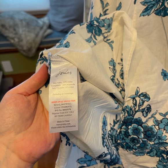 Blue floral Joules button down shirt - Picture 5 of 6
